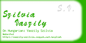 szilvia vaszily business card